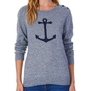 NWOT Nautica Crew Neck Knit Sweater Top w/ Anchor